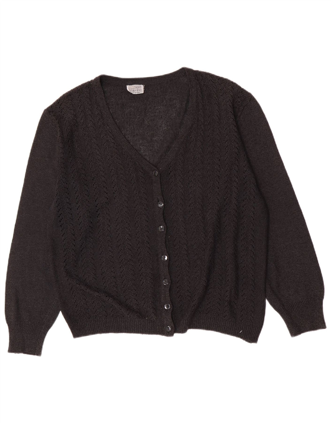 Maglione cardigan da donna Sara Valentino UK 16 grande nero
