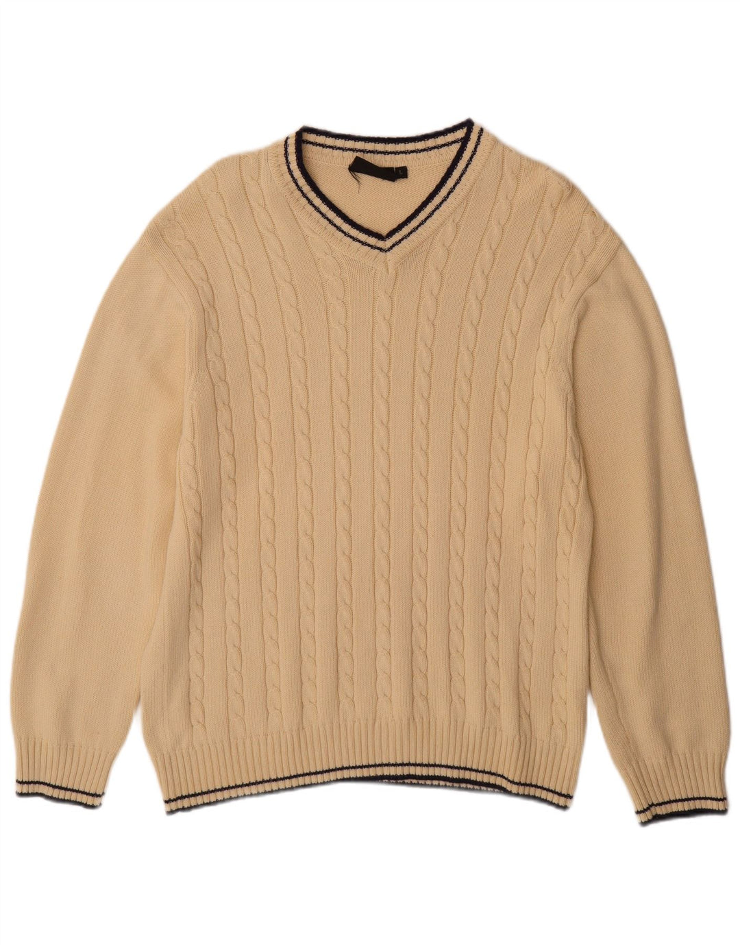 Maglione da uomo con scollo a V Jeanagers grande in cotone beige