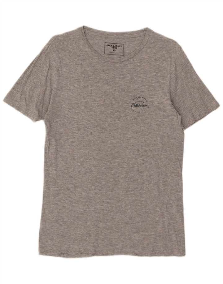 T-shirt da uomo Jack & Jones Top piccola in cotone chiazzato grigio