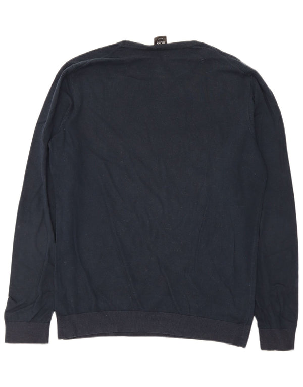 Maglione maglione girocollo da uomo Hugo Boss grande blu navy