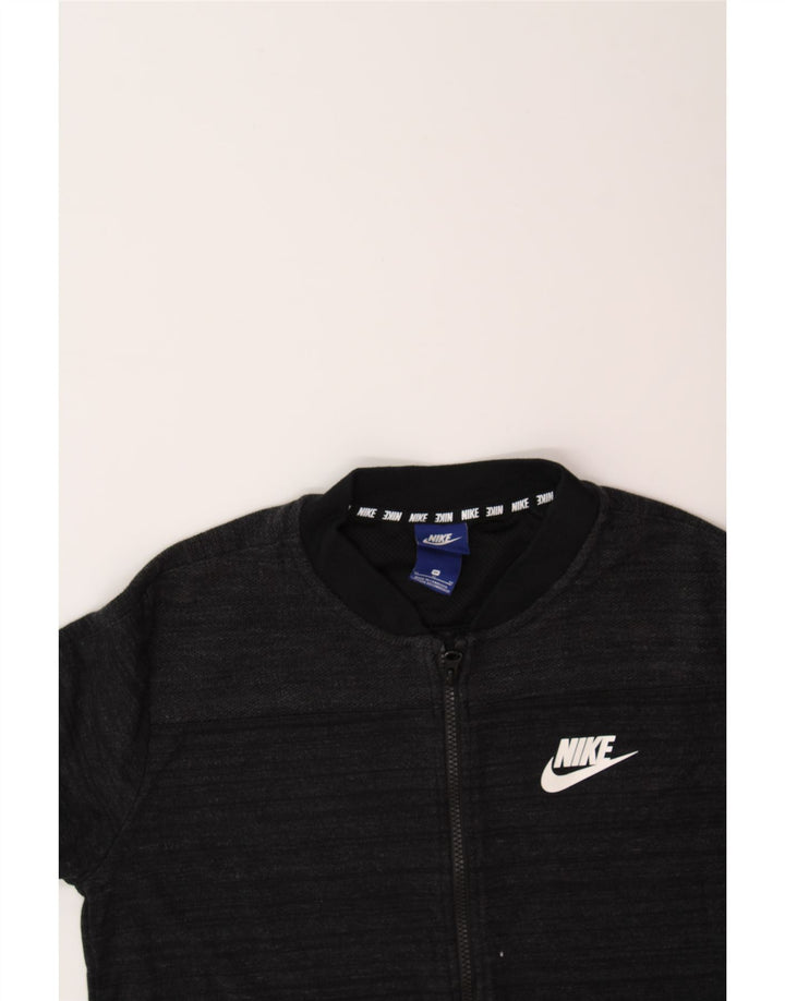 NIKE Womens Tracksuit Top Jacket UK 14 Medium Black Striped Cotton Vintage Nike and Second-Hand Nike from Messina Hembry 