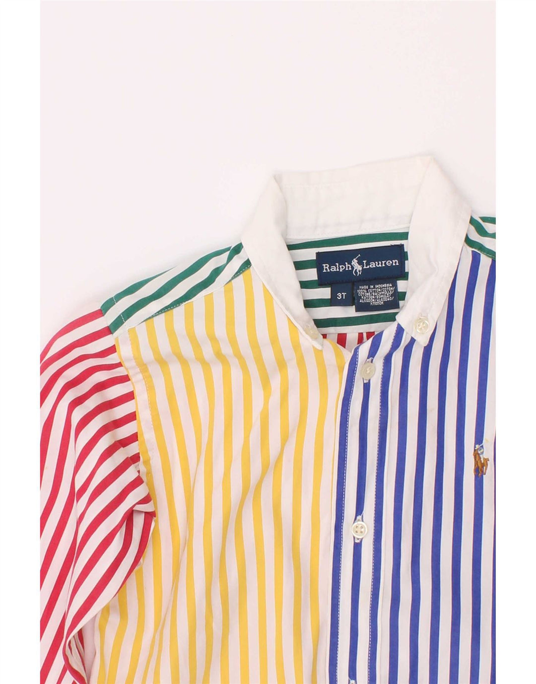 Camicia Ralph Lauren per ragazzi 2-3 anni in cotone a righe multicolore