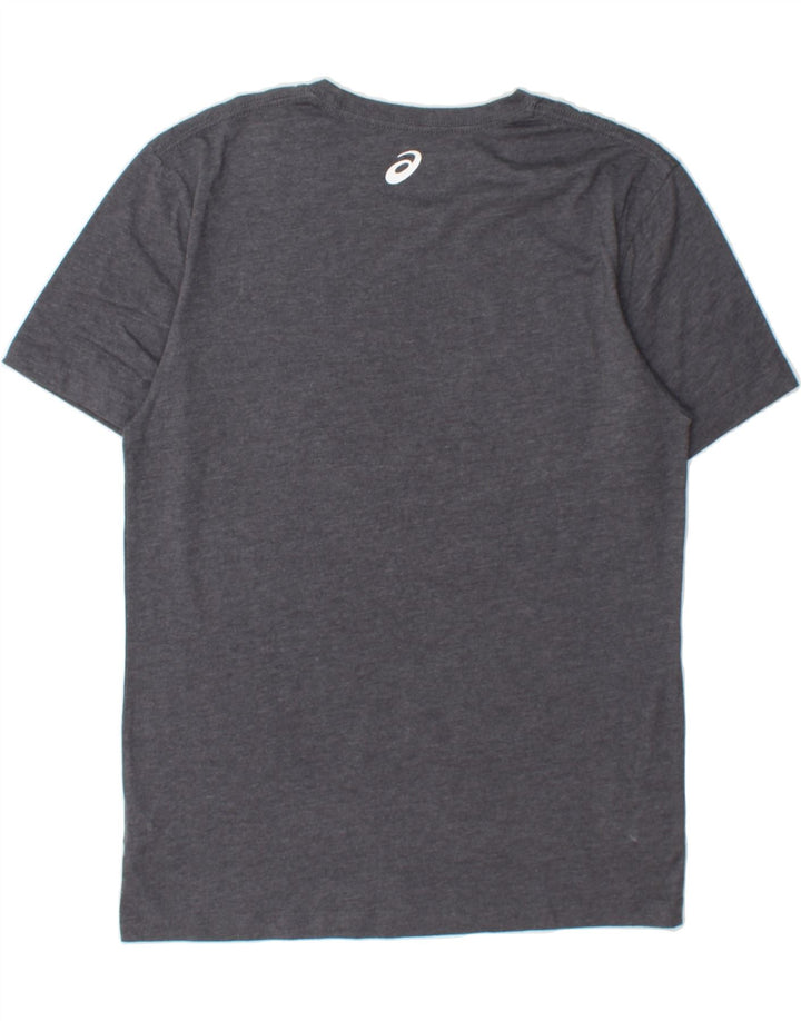 ASICS Womens Graphic T-Shirt Top UK 14 Medium Grey Cotton Vintage Asics and Second-Hand Asics from Messina Hembry 