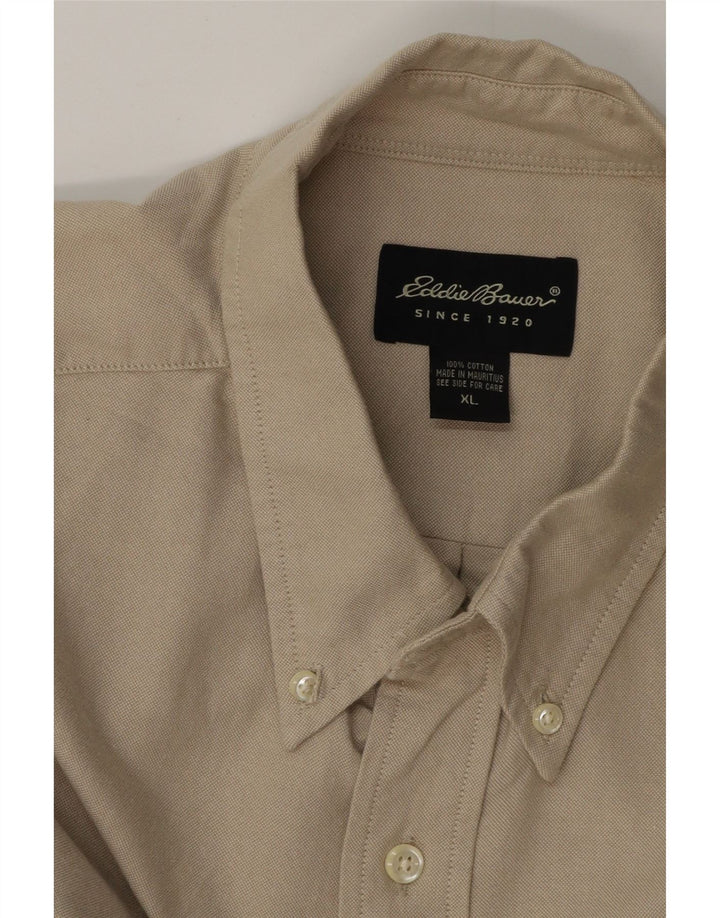Camicia da uomo EDDIE BAUER XL in cotone beige