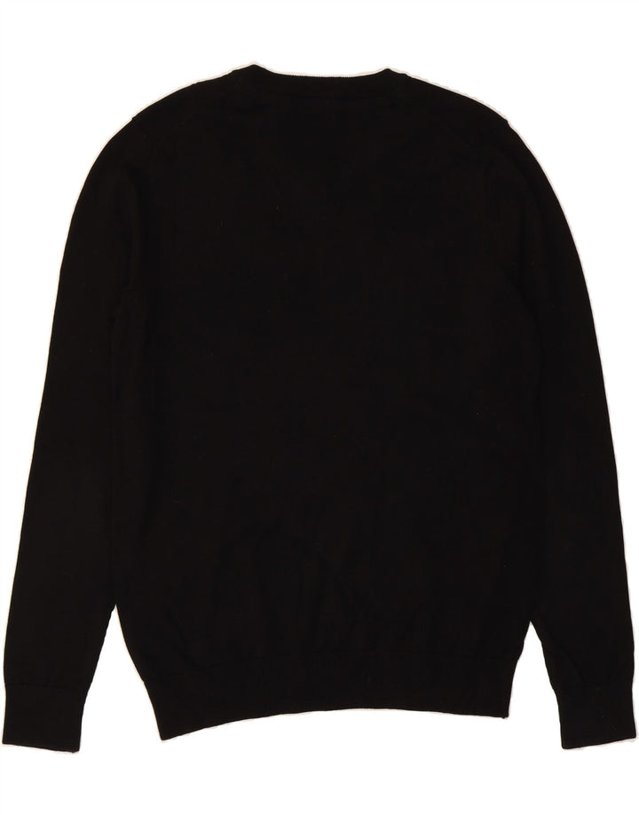 IZOD Mens V-Neck Jumper Sweater Medium Black Cotton Vintage Izod and Second-Hand Izod from Messina Hembry 