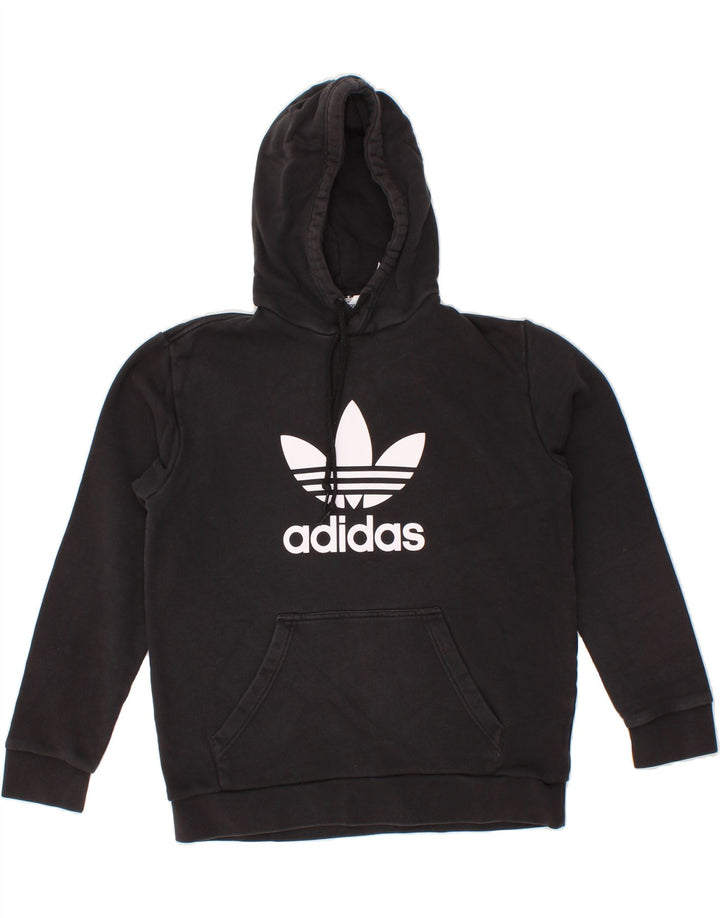 ADIDAS Mens Graphic Hoodie Jumper Medium Black Cotton Vintage Adidas and Second-Hand Adidas from Messina Hembry 