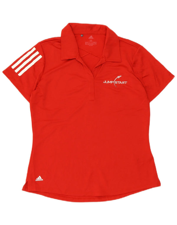 Polo da donna ADIDAS UK 12/14 poliestere rosso medio