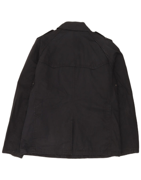 ZARA Giacca Militare da Uomo UK 42 XL Blu Navy Cotone