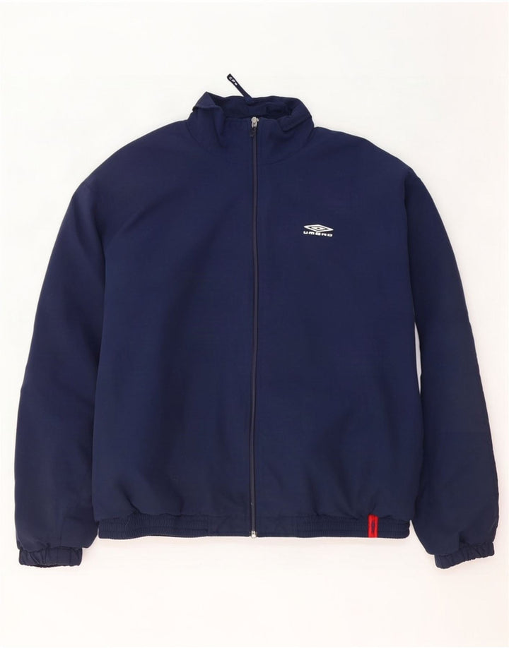 Giacca da tuta da uomo Umbro grande in poliestere color block blu navy