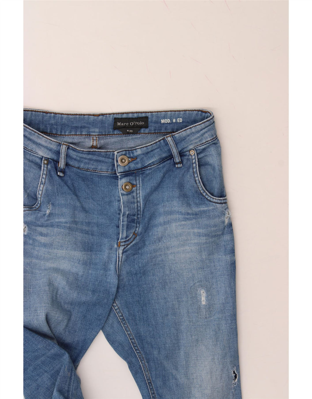 MARC O'POLO Womens Distressed Cropped Jeans W29 L24 Blue Cotton Vintage Marc O'Polo and Second-Hand Marc O'Polo from Messina Hembry 