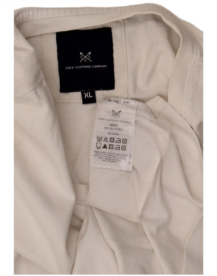 Crew Clothing T-shirt da uomo Top XL in cotone bianco