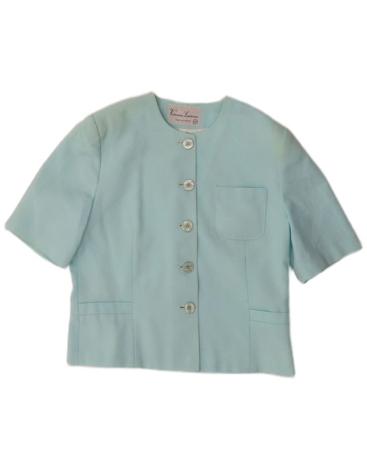 VIVIENNE LAURENCE Giacca blazer a 5 bottoni da donna UK 12 Blu medio