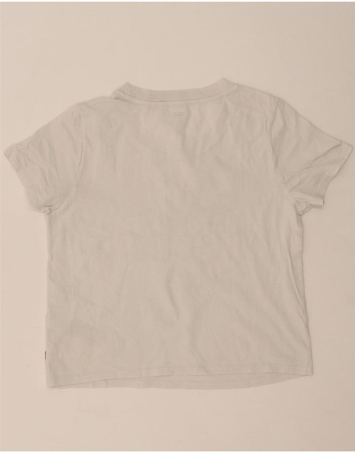 LEVI'S Womens Graphic T-Shirt Top UK 14 Medium White Cotton Vintage Levi's and Second-Hand Levi's from Messina Hembry 