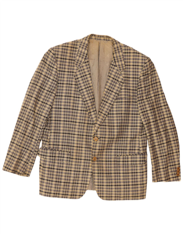 Giacca Blazer a 2 Bottoni da Uomo Roberta di Camerino IT 52 XL Vichy Beige