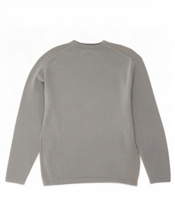 Maglione da uomo con scollo a V Lacoste taglia 5 grande blu a rombi/acrilico diamante