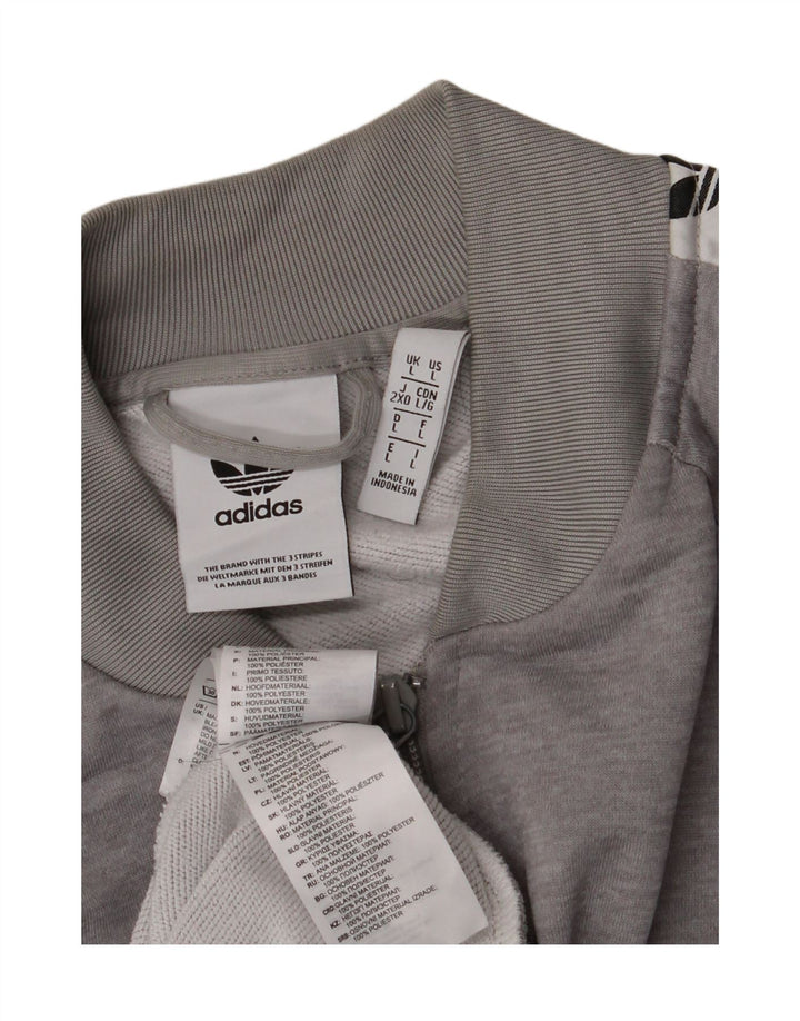 ADIDAS Giacca da tuta grafica da uomo grande in poliestere color block grigio