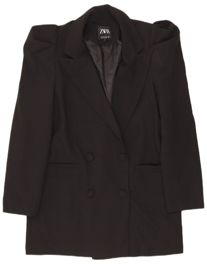 Giacca blazer oversize doppio petto da donna Zara UK 10 piccola nera