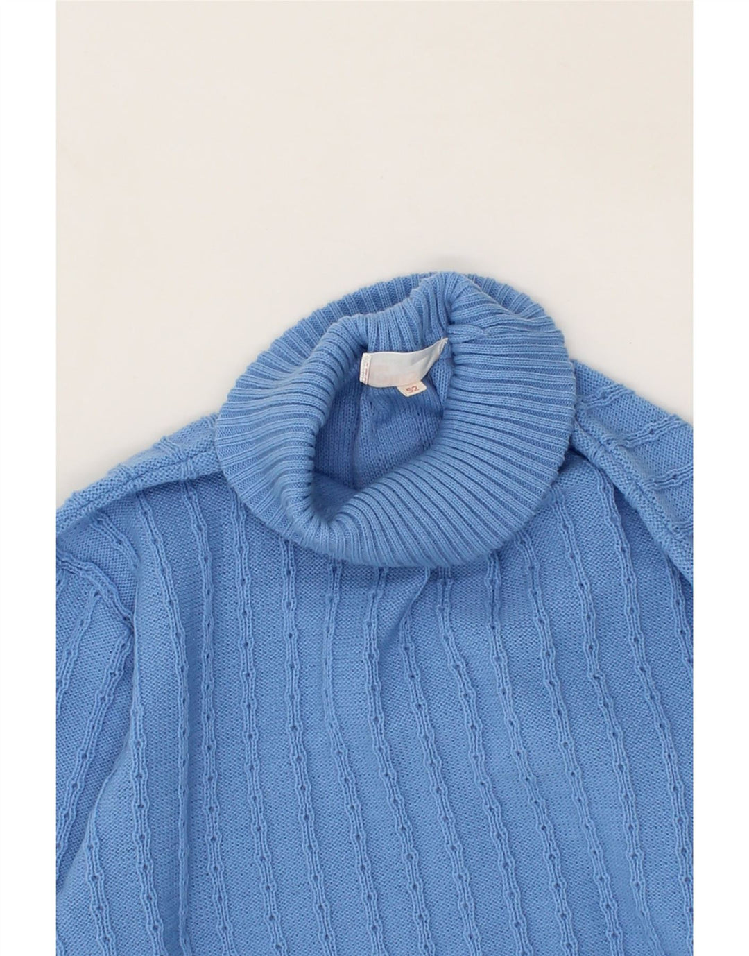 VINTAGE Womens Roll Neck Jumper Sweater IT 52 2XL Blue Acrylic Vintage Vintage and Second-Hand Vintage from Messina Hembry 