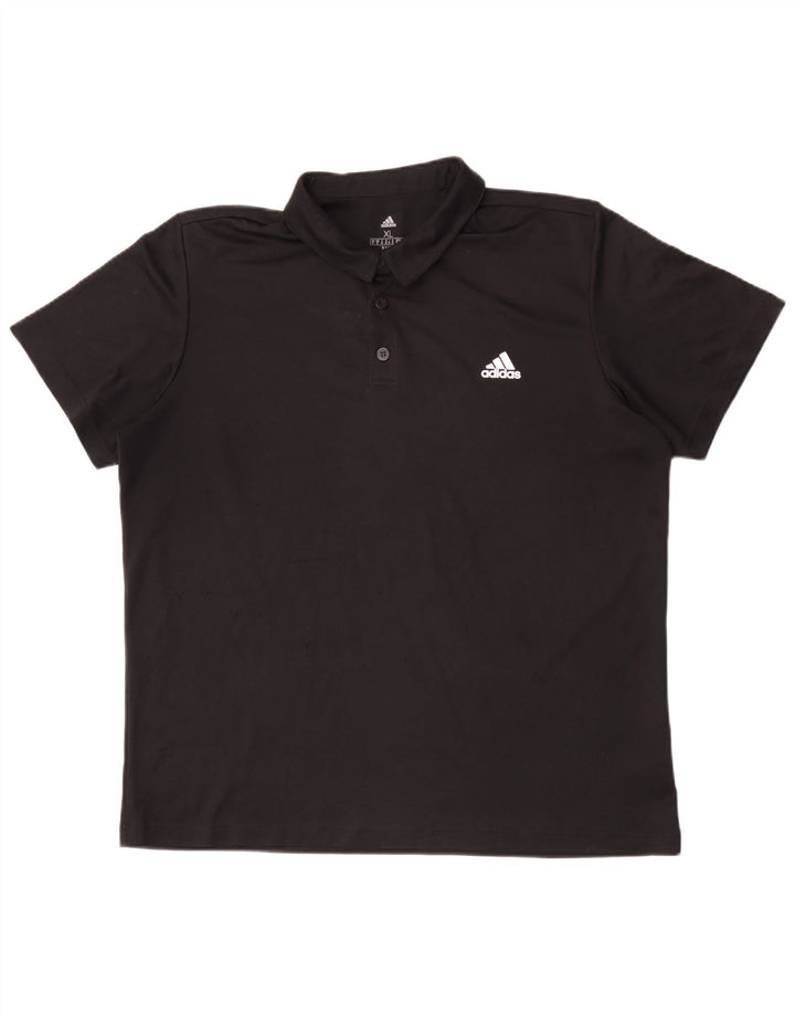 Polo Adidas Aeroready da uomo XL in poliestere nero