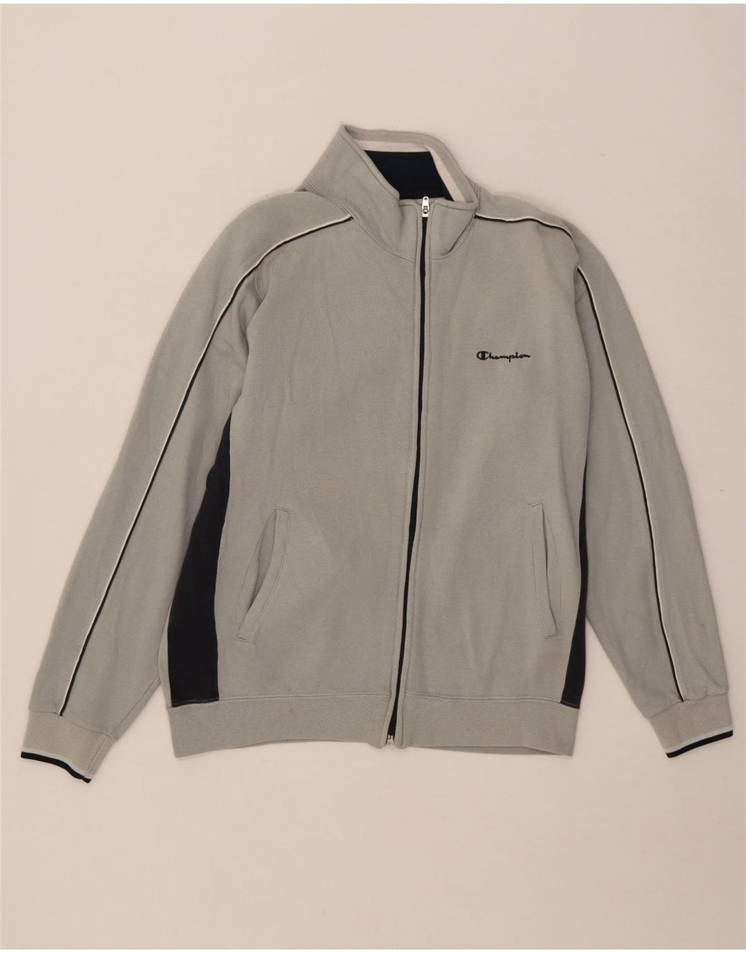 Giacca da tuta da uomo CHAMPION piccola in cotone color block grigio