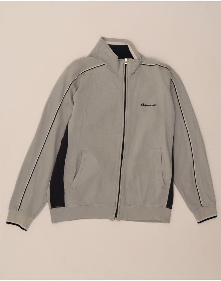 Giacca da tuta da uomo CHAMPION piccola in cotone color block grigio
