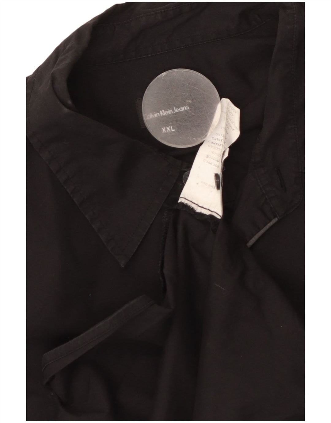 Camicia a maniche corte da uomo Calvin Klein Jeans 2XL cotone nero