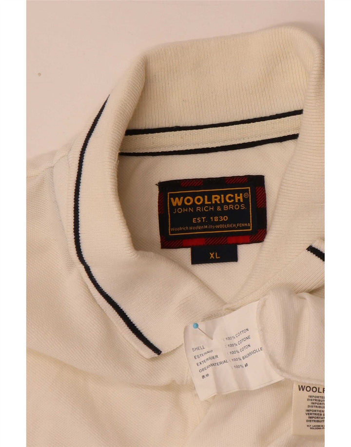 Polo da uomo Woolrich XL in cotone bianco