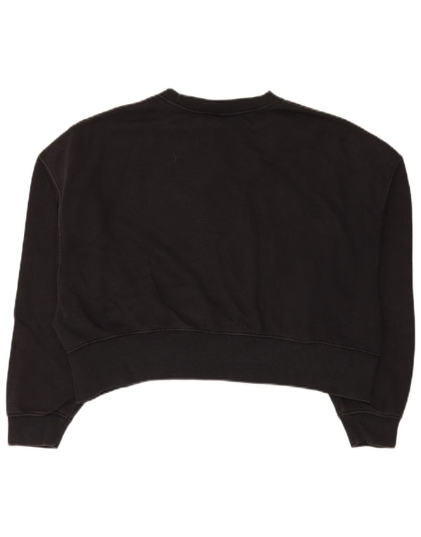 Felpa Nike Crop Graphic da donna, vestibilità ampia, maglione, UK 6 XS, cotone nero