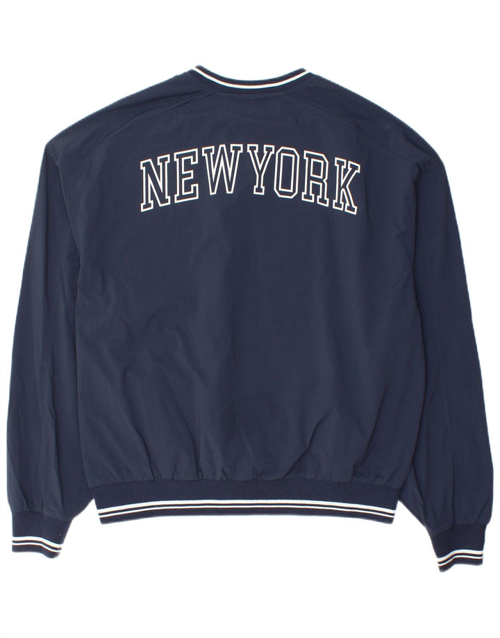 Zara Uomo New York Grafica Loose Fit Pullover Tuta Top Small Blu Navy