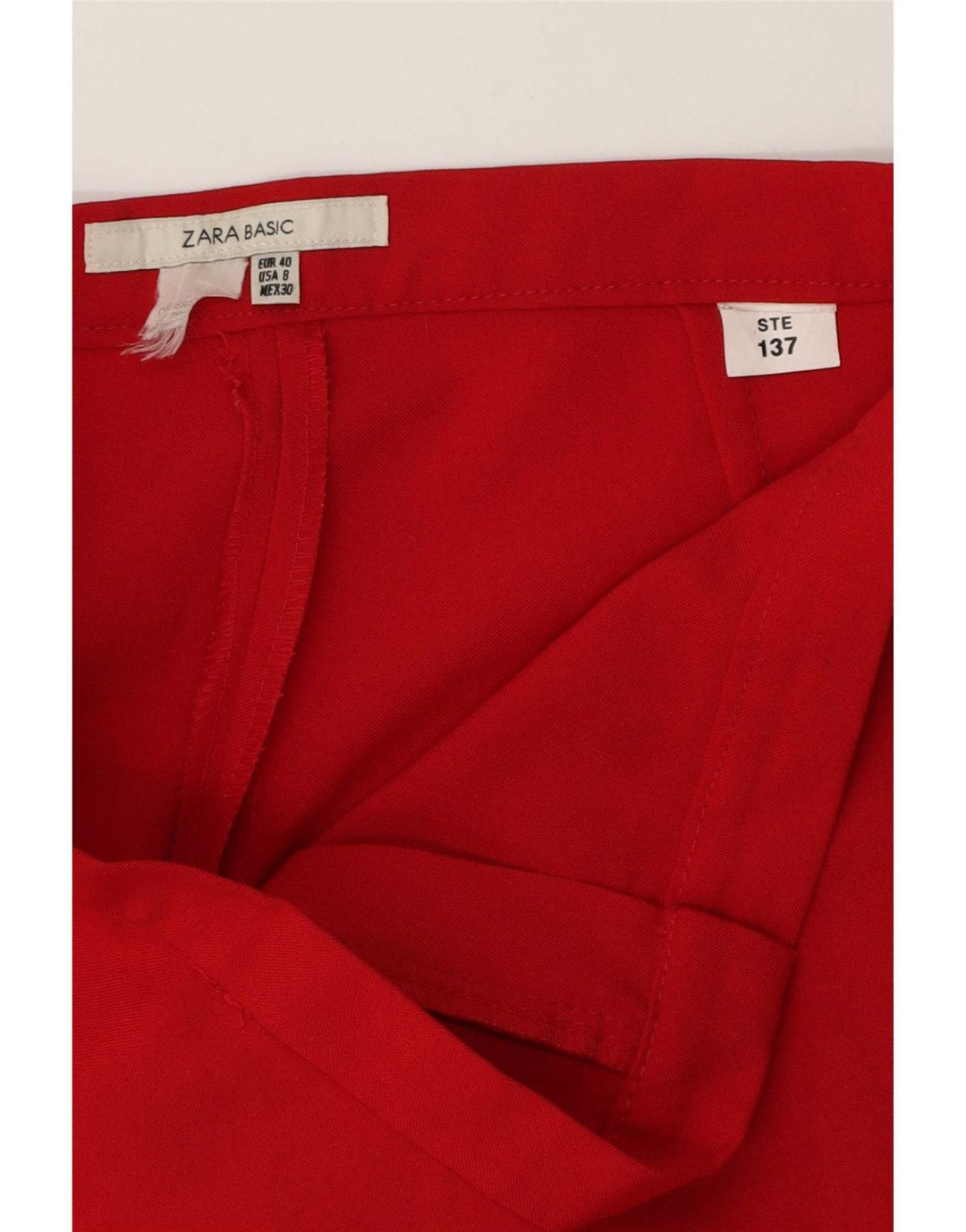 Pantaloni casual dritti da donna Zara EU 40 medi W30 L27 rossi