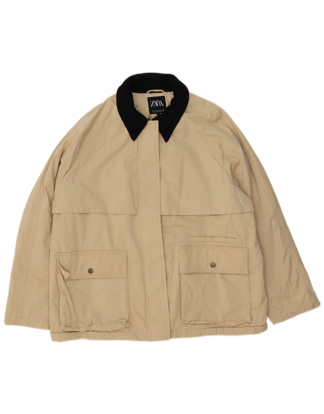 Giacca utility oversize da donna ZARA UK 10 Small Beige Colourblock
