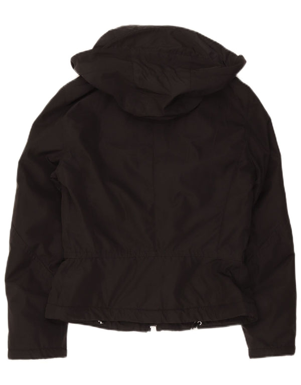 Bomber con cappuccio da donna Post Card UK 6 XS nero in poliammide