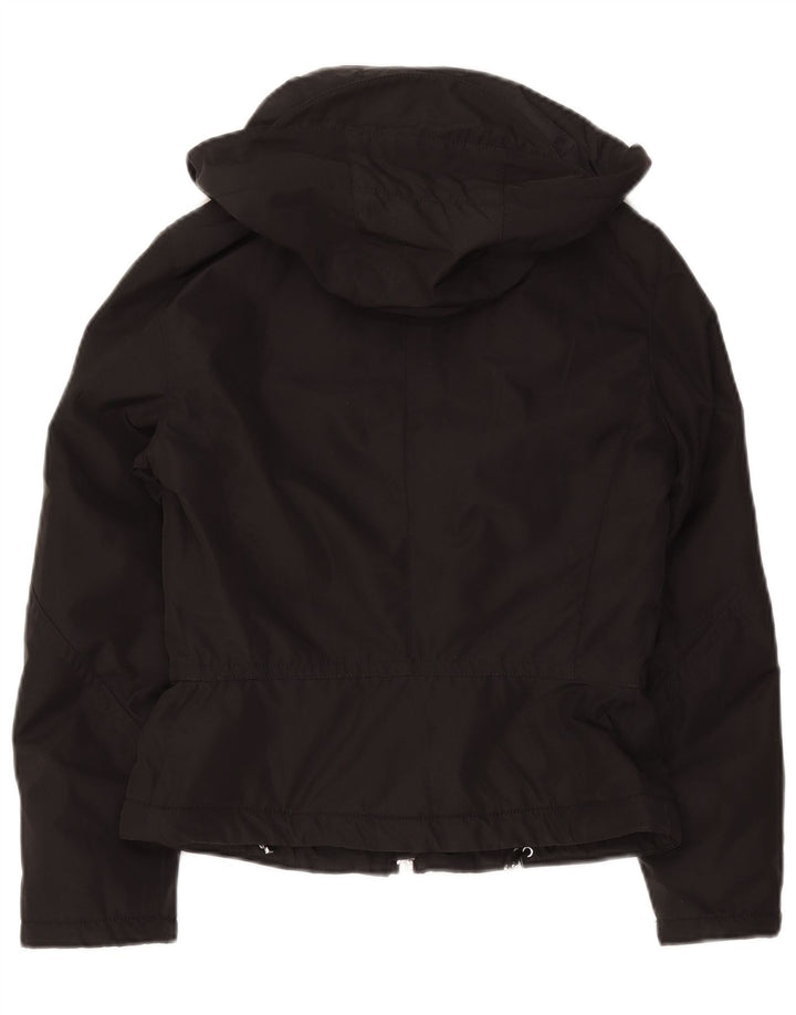Bomber con cappuccio da donna Post Card UK 6 XS nero in poliammide