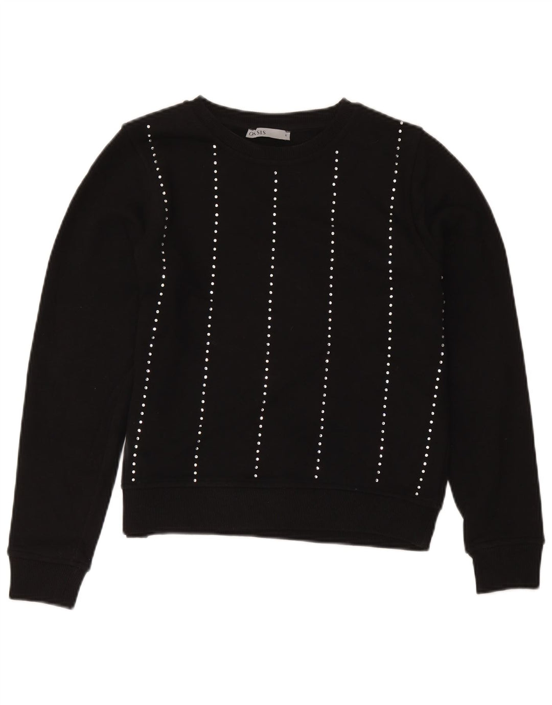 Felpa da donna Oasis UK 10 piccola in cotone a righe nere