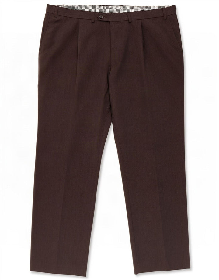 Pantaloni da abito con pegging da uomo Marks & Spencer W44 L31 poliestere marrone