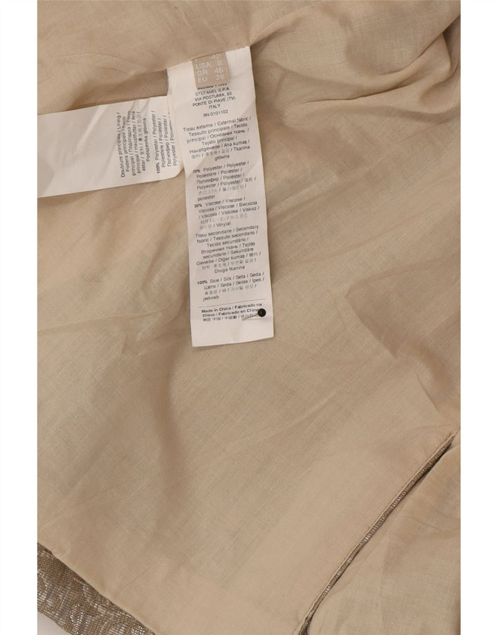 Giacca blazer da donna a 1 bottone Stefanel EU 38 Poliestere Paisley beige medio