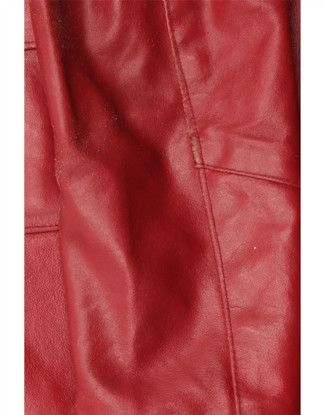 Cappotto in pelle vintage da donna UK 18 XL in pelle rossa