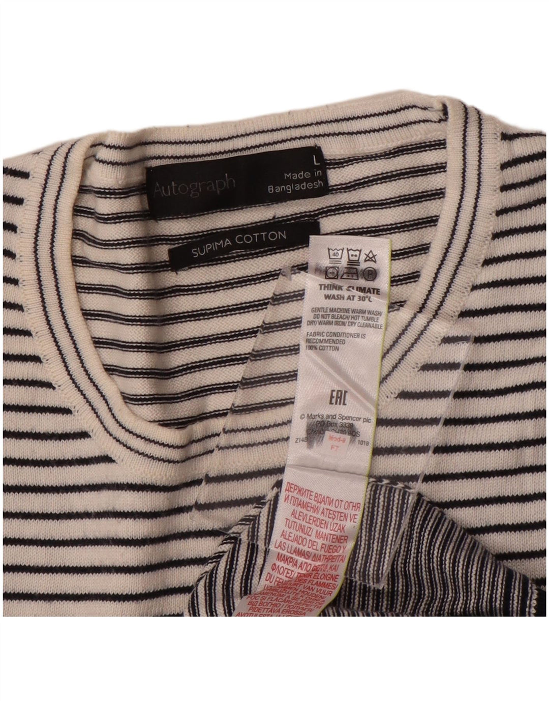 Maglione maglione girocollo autografo da donna Marks & Spencer UK 16 grande bianco