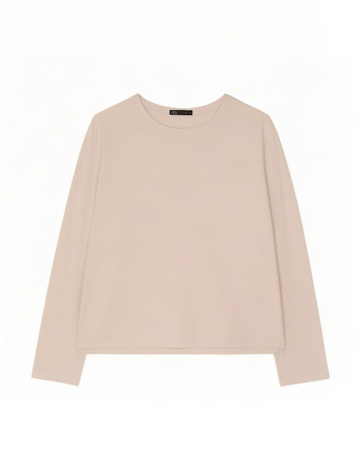 Top Zara da donna a maniche lunghe UK 18 XL bianco