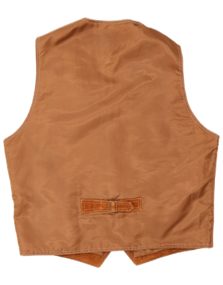 Gilet da uomo in pelle scamosciata Pionier in pelle marrone medio