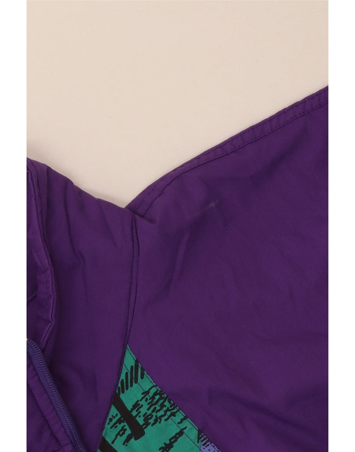 Tuta intera vintage da donna vestibilità ampia UK 16 grande patchwork viola