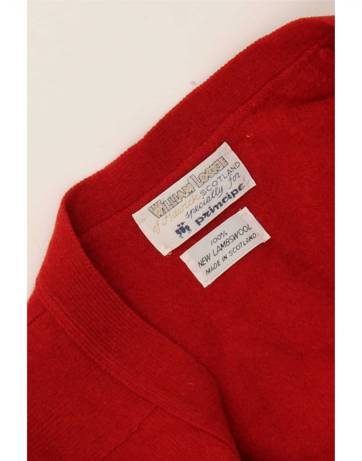 Maglione cardigan da uomo William Lockie grande lana d'agnello rossa