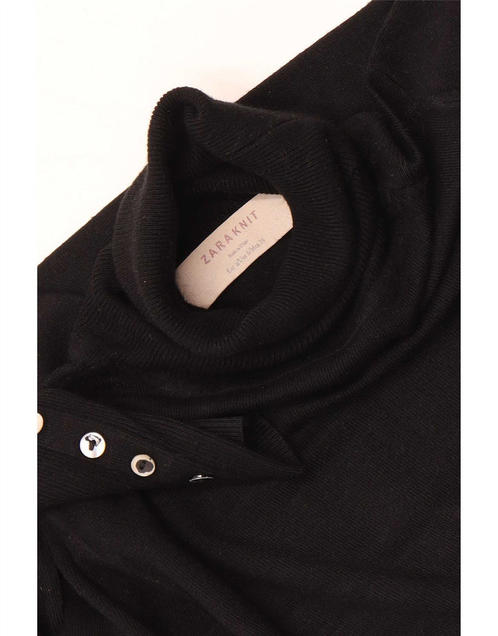 Maglione maglione collo alto da donna Zara UK 10 piccolo nero