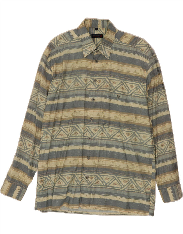 NICK TAYLOR Mens Shirt Large Blue Striped Vintage Nick Taylor and Second-Hand Nick Taylor from Messina Hembry 
