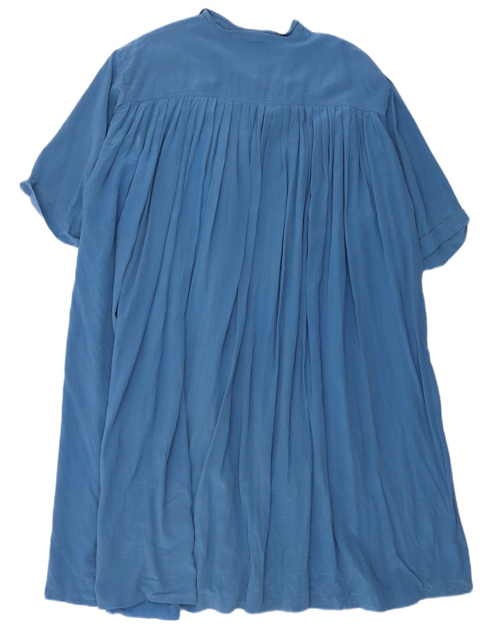 MAX MARA Abito camicia oversize a maniche corte da donna UK 12 Blu medio