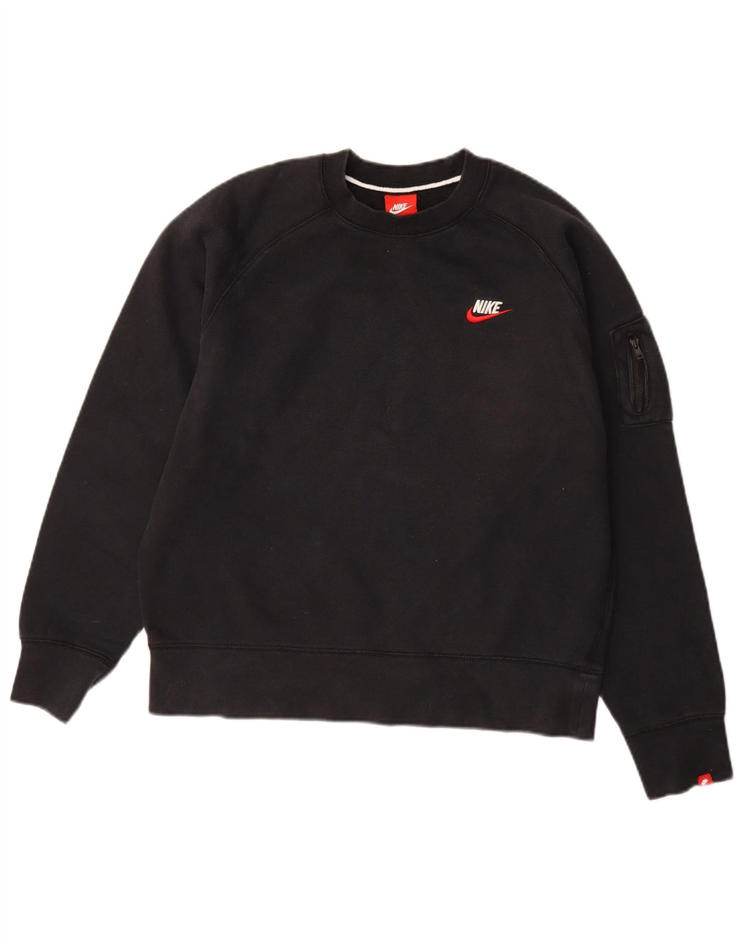NIKE Felpa da Uomo Maglione Medio Nero in Cotone