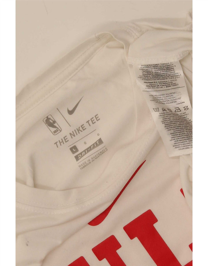 Nike Chicago Bulls Graphic Top da uomo a maniche lunghe grande in poliestere bianco