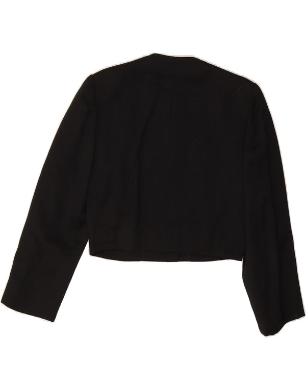 PIERRE BALMAIN Womens Crop 4 Button Blazer Jacket IT 38 XS Black
