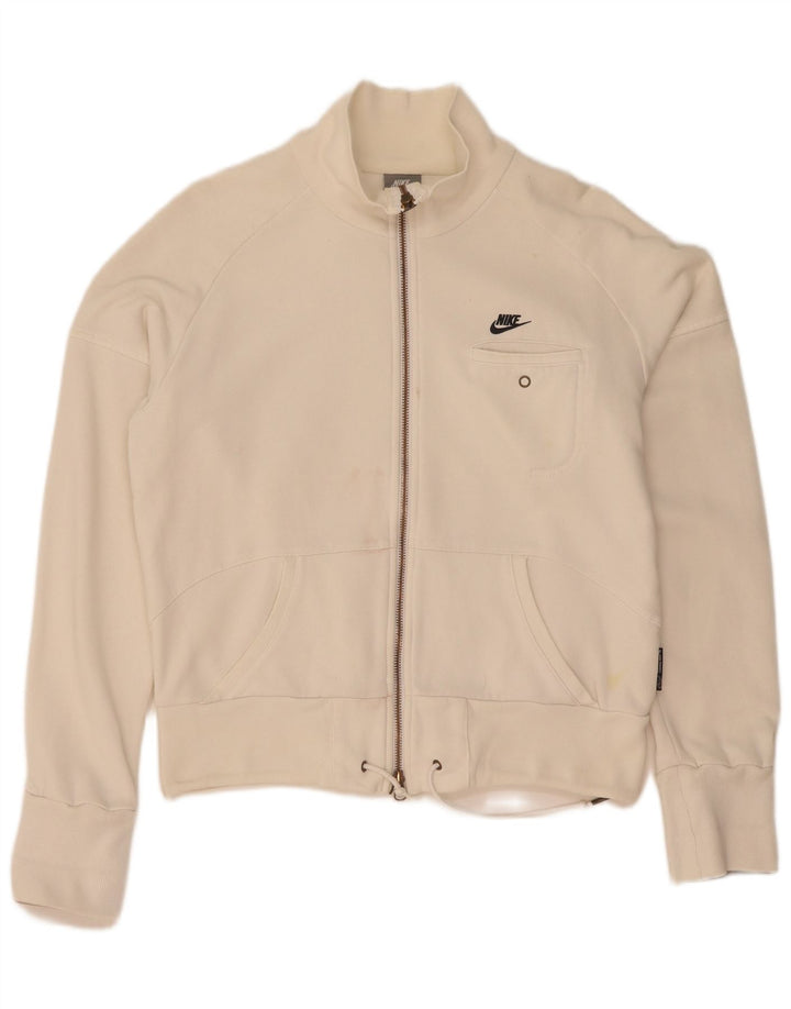 Giacca da tuta da donna Nike UK 10/12 cotone bianco medio