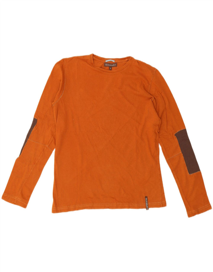 Guess By Marciano Maglia da uomo a maniche lunghe piccola arancione color block